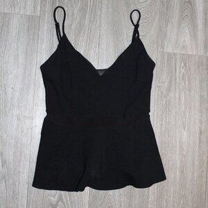 Keen Interest Black Mesh Peplum Top